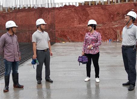 韋桂華、周善學到龍嶺大道三期項目調(diào)研